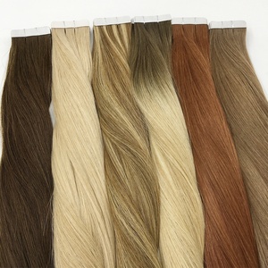 Extensiones de Cabello Humano Virgen Ruso Remy Ultraligeras con Cinta Adhesiva, Doble Trama, Balayage, Colores Populares, Venta al Por Mayor - Product Image 1