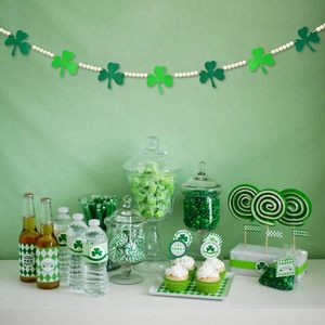 <span class=keywords><strong>พวงมาลัย</strong></span>ลูกปัดไม้สำหรับวันเซนต์แพทริก พร้อมจี้รูปใบโคลเวอร์ ตกแต่งถาดแบบชั้นๆ ด้วยลูกปัดธีมไอริช สำหรับงานเฉลิมฉลองเดือนมีนาคม - Product Image 4
