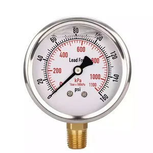 WIKA pengukur tekanan EN837-1, pengukur tekanan aksial vakum 60MPA 40MPA 25MPA stainless steel