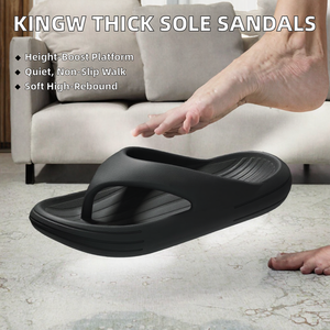 Black Thick Sole EVA Soft High Rebound Flip Flops Non Slip Lightweight <b>Thong</b> Sandals Unisex <b>Beach</b> Indoor Slides - Product Image 2