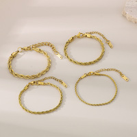 Pulsera de Cadena Trenzada de Moda, Unisex, Varios Tamaños, Acero Inoxidable, Eslabones de Cable Trenzado, Joyería para Mano, Venta al por Mayor