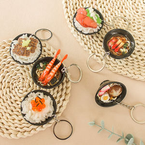 Porte-clés en résine personnalisé, modèle Donburi, figurines d'anime 3D, vente en gros, simulation de bol de riz japonais en plastique, cadeau amusant - Product Image 4