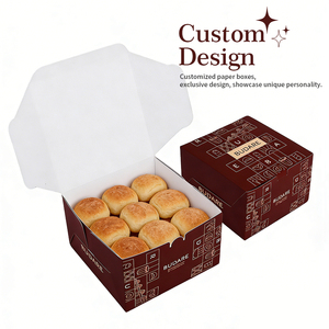 Boîte à pain personnalisée au prix d'usine, emballage cadeau en papier pour chocolat, pâtisserie, biscuits, bonbons, gâteaux, pain, croissants - Product Image 2