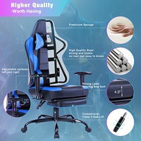 VANBOW Fauteuil de bureau exécutif en cuir Fauteuil de jeu relaxant avec massage