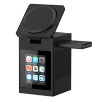 Tengyan 3-in-1 Desktop Kabelloses Ladegerät mit Lautsprecher, Wecker, Touchscreen & KI-Sprachassistent (Magnetisch)