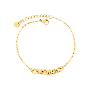 Pulsera de Cadena de Eslabones Geométricos de Acero Inoxidable Minimalista, Chapada en Oro de 18K PVD, Joyería de Alta Gama para Mujer, Regalo de Aniversario - Product Image 1