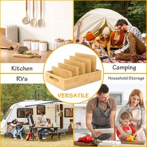 Organisateur de couvercles de cuisine extensible sur mesure pour armoire, couvercles, garde-manger, tiroir et comptoir, avec 3 séparateurs réglables - Product Image 3