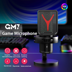 GM7, recién llegado, micrófono para juegos, micrófono de condensador profesional, micrófono RGB para <span class=keywords><strong>PC</strong></span>, ordenador portátil, Podcast, Gamer, Karaoke - Product Image 2