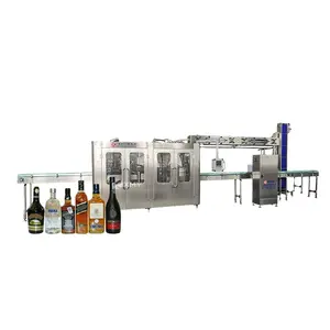 Alcohol Vulmachine Voor Vodka Whisky Fonkelende Druif Wijn Liquor Bottelen Productie Apparatuur Plant Lijn Met Glazen Fles