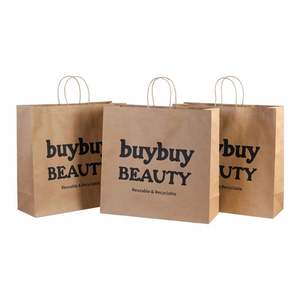 Sacs de courses, sacs en papier kraft personnalisés, personnalisation de la couleur, de la taille et du logo. - Product Image 3