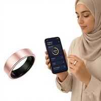 Cincin Pintar Zikr Pengingat Sholat 5 Waktu Adzan Jam Alarm Layar LED Tahan Air IP68 Bahan Paduan Logam Dapat Dipakai dengan Magnet 5.0