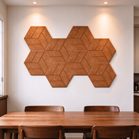 Panneau acoustique hexagonal certifié 100% fibre de polyester Panneaux muraux absorbants le son OEKO-TEX
