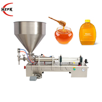 HZPK semi-automatique petit piston boisson miel shampooing cosmétique en plastique peinture bouteille liquide pâte machine de remplissage