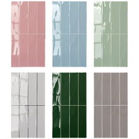 Carreaux muraux en céramique brillante 12x24 pouces, couleur unie minimaliste, ensemble de carreaux de salle de bain émaillés pour intérieur