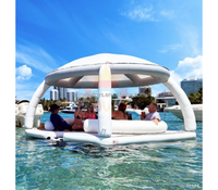 Île d'eau flottante gonflable personnalisée avec tente