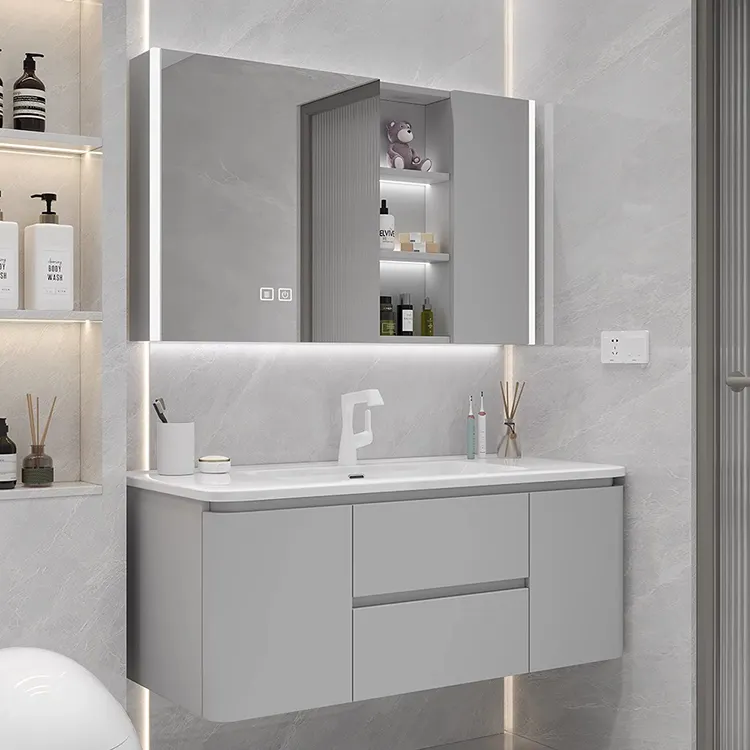 현대적인 우아한 하이 엔드 럭셔리 벽걸이 형 욕실 캐비닛 세면대와 욕실 용 싱크대 거울 세면대 호텔 욕실