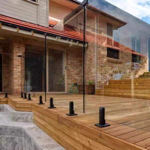 Seguridad en la construcción, 10mm, 12mm, vidrio templado endurecido, valla de vidrio para exteriores, sistema de barandillas de balcón, valla, barandilla de escalera, balaustre de vidrio - Product Image 3