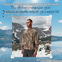 Sweat à capuche unisexe élégant à col rond, imprimé moderne personnalisé, motif camouflage, tissu tricoté, automne, écologique, respirant, coupe-vent