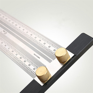 Regla en T de Acero Inoxidable para Carpintería, Medidor de Marcado de Orificios, Regla con Escala para Medición de Orificios en Madera - Product Image 4