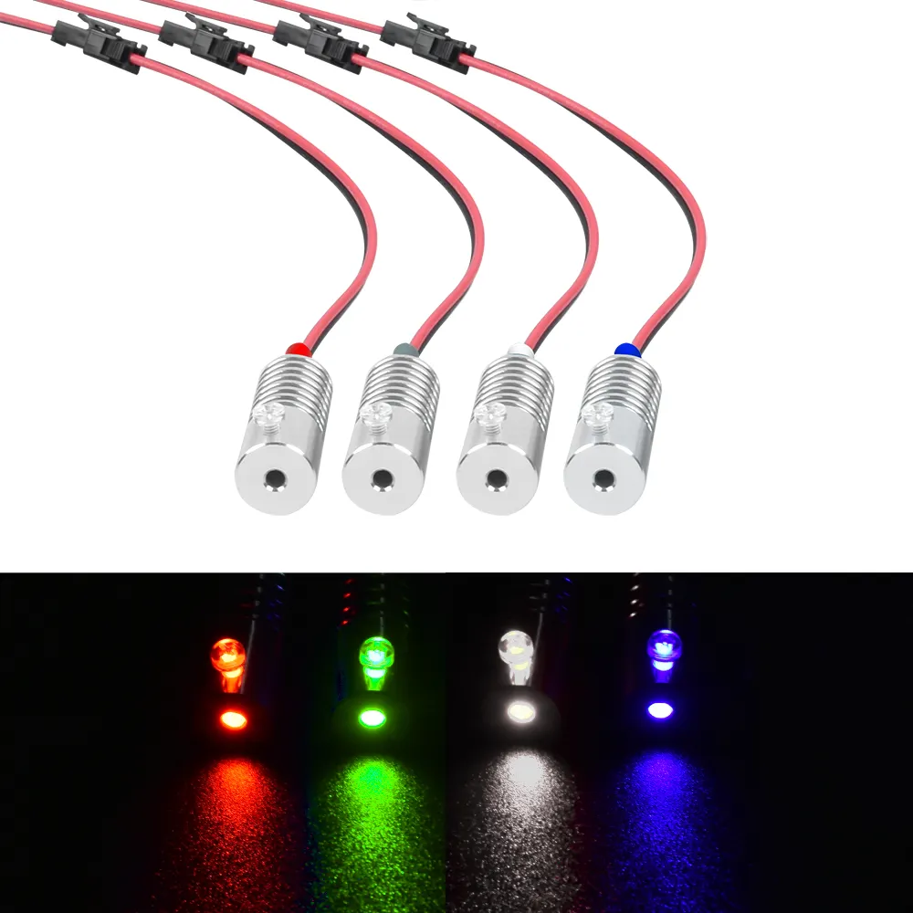 DC12V 2W sorgente luminosa a Led 5 colori Mini illuminatore LED emettitore luce laterale lampada a fibra ottica uso auto uso domestico