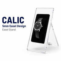 Présentoir de montre en acrylique, support simple transparent en forme de A avec coussin en velours, idéal pour boutique, OEM CALIC