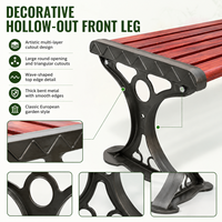 Banc de jardin robuste en fonte avec lattes en bois composite sans dossier