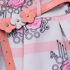 Abito <span class=keywords><strong>da</strong></span> battesimo in tessuto floreale per ragazze 2-8 anni stile dolce abito a-line con giacca rosa stampa abito formale <span class=keywords><strong>da</strong></span> ragazza - Product Image 4