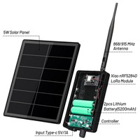 Sistem Panel Surya D5L-S1 5w Terintegrasi dengan Modul LoRa Seeedstudio Xiao nRF52840+SX1262 Kompatibel dengan Meshcore Meshtastic
