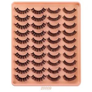 wholesale New 20 pairs pack natural Russian curl false eyelashes bushy simulation eyelashes