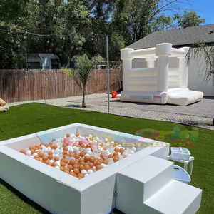Geburtstags feier im Freien piscina de pelotas aufblasbare Hüpfburg Softplay-Ausrüstung weiße Ball grube - Product Image 2