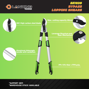 551020 Heavy Duty <b>Telescopic</b> Bypass <b>Lopper</b> with Gear Power for Thick <b>Tree</b> Branch Pruning - Product Image 3