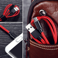 Kabel Data USB Tipe c, kabel Data USB Tipe c 1M 2M kepang nilon untuk ponsel USB