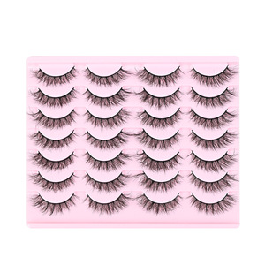 14 paires de faux cils épais et bouclés, effet 3D naturel, cils monobloc, style européen et américain - Product Image 5
