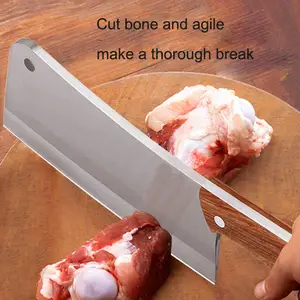 Cuchillo de cocina de acero inoxidable directo de fábrica, cuchillo de carnicero para chuleta, soporte especial para carne, engrosamiento de huesos para el hogar