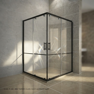 VIRPOL Cabine de douche carrée moderne en verre trempé de 4 mm, cadre en alliage d'aluminium et ABS, style coulissant, garantie de 2 ans, hôtels, modèle 3D - Product Image 2