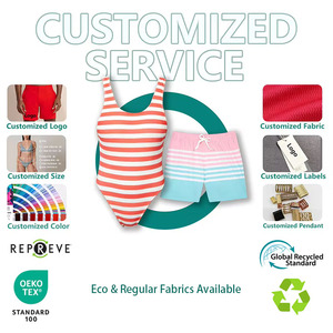 <span class=keywords><strong>Bikini</strong></span> OEM Personalizzato con Stampa Floreale Hawaiana Retrò, <span class=keywords><strong>Senza</strong></span> <span class=keywords><strong>Spalline</strong></span>, Taglio Bandeau, <span class=keywords><strong>Spalline</strong></span> Sottili, Orlo Alto, in Tessuto RPET, Due Pezzi - Product Image 6