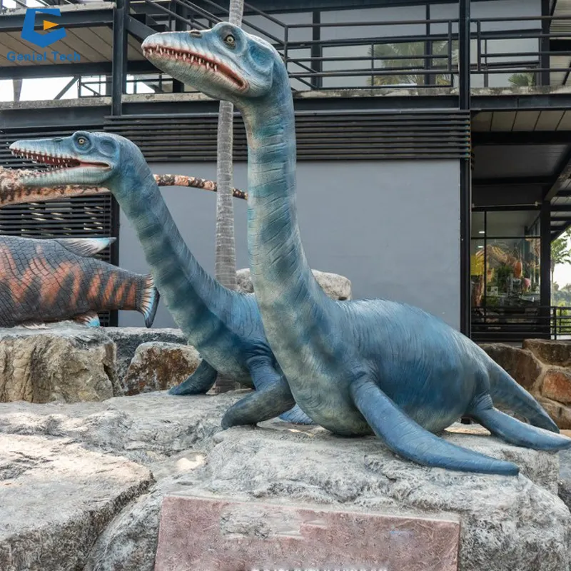 FD-03 Patung Dinosaurus Serat Kaca Kualitas Tinggi Ukuran Hidup Plesiosaurus