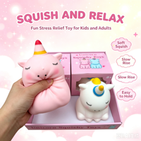 Grandes peluches licorne souples à remontée lente, jouets anti-stress à presser, adorables animaux de dessin animé, jouets sensoriels pour enfants, cadeau