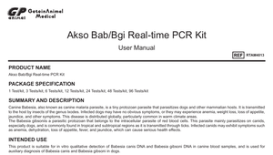 Kit de PCR en temps réel Getein <span class=keywords><strong>Akso</strong></span> Bab/Bgi pour le diagnostic auxiliaire de Babesia Canis et de Babesia Gibsoni chez les chiens - Product Image 2