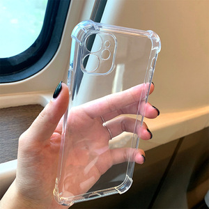 Custodia per telefono a quattro angoli in <span class=keywords><strong>Silicone</strong></span> per <span class=keywords><strong>iPhone</strong></span> 16 Pro 15 14 13 Pro 12 11 XS XR 1.5mm <span class=keywords><strong>Cover</strong></span> posteriore morbida antiurto - Product Image 1