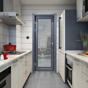 Porte de toilette en aluminium, porte de salle de bain en aluminium, double vitrage trempé, fenêtres et portes en aluminium allemandes - Product Image 4