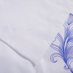 Qunzhen tùy chỉnh in trắng Jersey Duvet <span class=keywords><strong>bedding</strong></span> <span class=keywords><strong>Set</strong></span> sợi nhỏ dệt nữ hoàng giường tờ <span class=keywords><strong>Set</strong></span>-4 Mảnh thân thiện với môi vịt - Product Image 5
