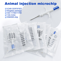 Seringue à microchip pour animaux, prix de gros, 134,2 kHz FDX-B, étiquette d'identification RFID pour animaux de compagnie, transpondeur ISO 11784/11785 EM4305 pour la gestion des animaux