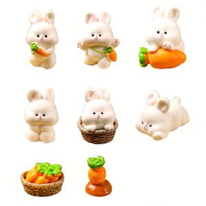 Petites statues de lapins en résine pour l'art de jardin, décoration animale adorable pour les jardins féériques, les terrariums, les travaux manuels DIY - Product Image 5