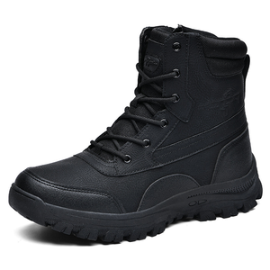 SFB93 Chaussures de randonnée imperméables pour hommes, couleur désert, mi-mollet, avec semelle en caoutchouc antidérapante, bottes confortables pour sentiers accidentés - Product Image 2
