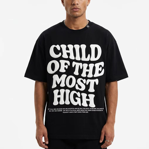 Camiseta con Logotipo Personalizado, Impresión Puff 3D, Algodón Grueso, Camiseta Gráfica Extra Grande, Estilo Urbano Vintage para Hombre y Mujer - Product Image 4