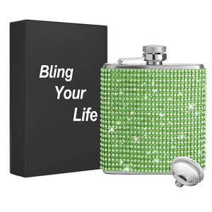 กระติกน้ำสแตนเลสขนาดเล็ก 6 ออนซ์ ประดับกลิตเตอร์และเพชรเทียม สำหรับผู้หญิง - พกพาสะดวก เหมาะสำหรับเป็นของแจก - Product Image 3