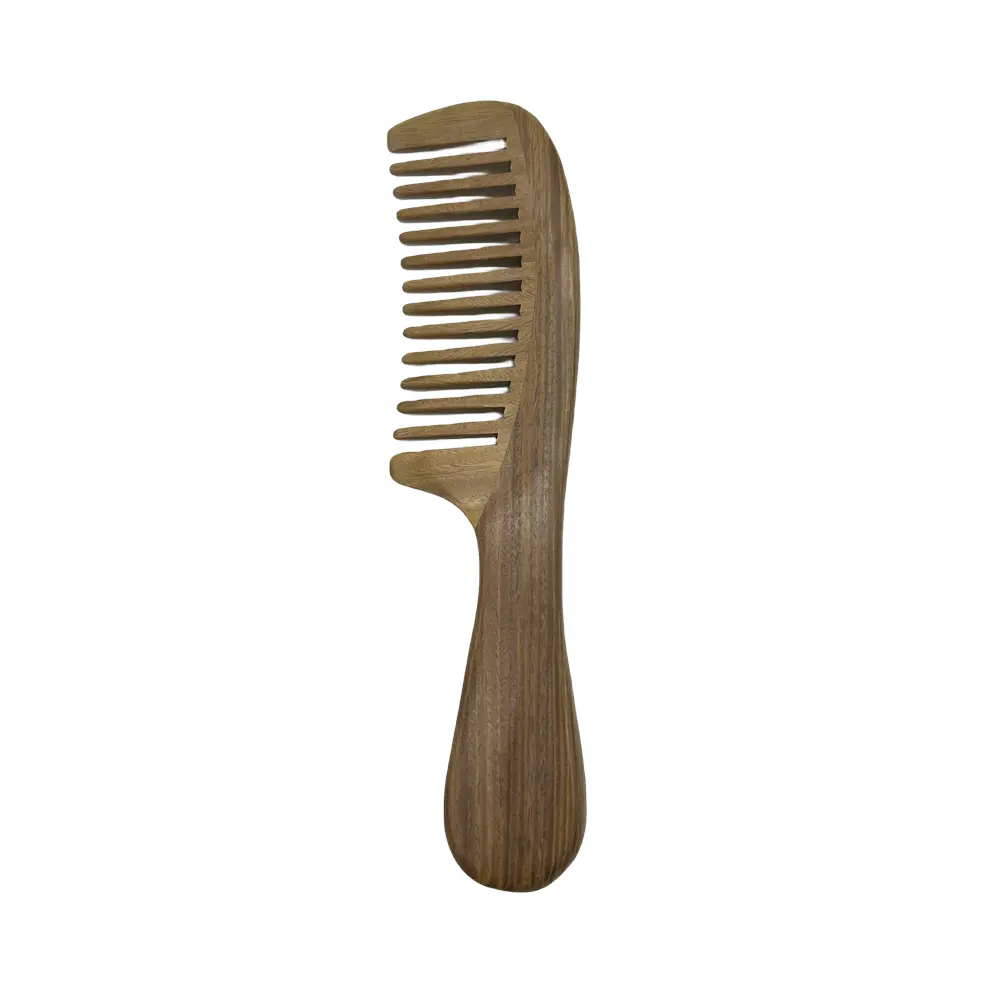 مشط لحية شعر خشبي من خشب الصندل الأخضر ذو رائحة طبيعية عالية الجودة وتصميم جديد
