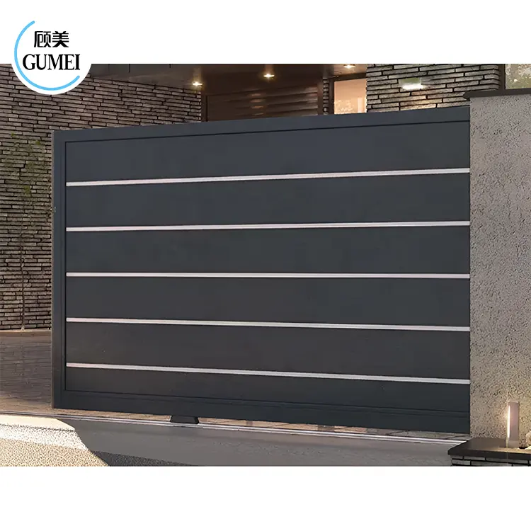 In stock Black Aluminium Fence And Trellis Gate Slats Horizontal Metal Fence Panel