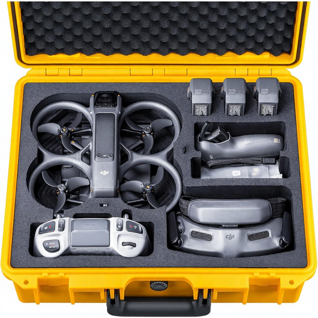 Lyku Titan AT200 Waterproof Polypropylene (PP) Case for Avata 2 Goggles 3 RC Motion FPV Remote Controllers 7-Battery Support